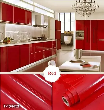 SUNBIRD Red Vinyl Wall Covering Modern Decor Contact Paper Glossy Peel and Stick Red Glitter Vinyl Removable Self Adhesive Decorative Kitchen Furniture Kitchen (24 X 48 Inch Red Glitter Vinyl )-thumb5