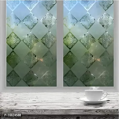 SUNBIRD New Decorative Privacy Window Film Frosted Glass Film Stained Glass Window Sticker with Glue Self Adhesive Glass Sticker for Office and Home Decoration (24 X 72 Inch, Lattic Floral)-thumb2