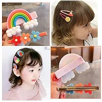 SUNBIRD 14 Pcs Multi Unicorn Ice Cream Hair Clips Set Baby Hairpin For Kids Girls Toddler Barrettes Hair Accessories (random colour) (pack of 14, Pink Colour)-thumb3