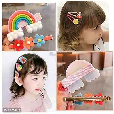 SUNBIRD 14 Pcs Multi Unicorn Ice Cream Hair Clips Set Baby Hairpin For Kids Girls Toddler Barrettes Hair Accessories (random colour) (pack of 14, Pink Colour)-thumb4