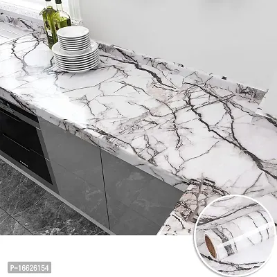 SUNBIRD Glossy White Marble Contact Paper Peel and Stick Wallpaper Vinyl Film Self Adhesive Removable Waterproof Wall Paper for Countertop Cabinet Kitchen