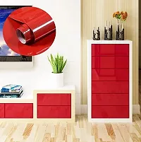 SUNBIRD Red Vinyl Wall Covering Modern Decor Contact Paper Glossy Peel and Stick Red Glitter Vinyl Removable Self Adhesive Decorative Kitchen Furniture Kitchen (24 X 48 Inch Red Glitter Vinyl )-thumb2