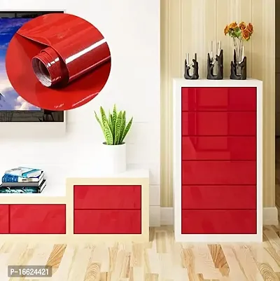 SUNBIRD Red Vinyl Wall Covering Modern Decor Contact Paper Glossy Peel and Stick Red Glitter Vinyl Removable Self Adhesive Decorative Kitchen Furniture Kitchen (24 X 48 Inch Red Glitter Vinyl )-thumb3