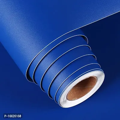 SUNBIRD Matte Royal Blue Peel and Stick Wallpaper Vinyl Sef Adhesive Removable 24 X 48 Inch-thumb0