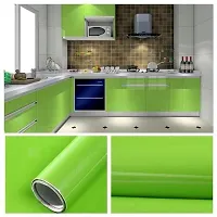 SUNBIRD Wallpaper Glossy Peel and Stick Self-Adhesive Waterproof Oil-Proof Kitchen Home Gloss Wallpaper Peel and Stick (24 X 60 Inch, Green Vinyl)-thumb4