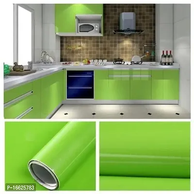 SUNBIRD Wallpaper Glossy Peel and Stick Self-Adhesive Waterproof Oil-Proof Kitchen Home Gloss Wallpaper Peel and Stick (24 X 60 Inch, Green Vinyl)-thumb5