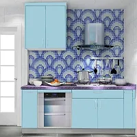 SUNBIRD Wallpaper Glossy Peel and Stick Self-Adhesive Waterproof Oil-Proof Kitchen Home Gloss Wallpaper Peel and Stick (24 X 60 Inch, Sky Blue Vinyl)-thumb3