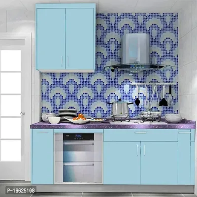 SUNBIRD Wallpaper Glossy Peel and Stick Self-Adhesive Waterproof Oil-Proof Kitchen Home Gloss Wallpaper Peel and Stick (24 X 60 Inch, Sky Blue Vinyl)-thumb4