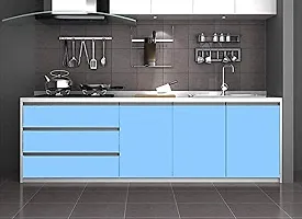 SUNBIRD Wallpaper Glossy Peel and Stick Self-Adhesive Waterproof Oil-Proof Kitchen Home Gloss Wallpaper Peel and Stick (24 X 60 Inch, Sky Blue Vinyl)-thumb1