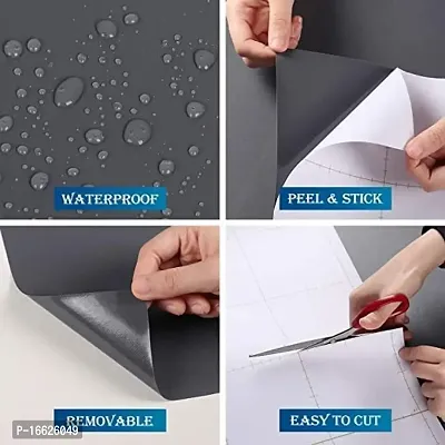 SUNBIRD Wallpaper Sticker Smooth with Glossy Waterproof Redesign Heat Resistant DIY Removable Wallpaper Redecoration Resistant Cutting Sheet Thick Adhesive (Proper Dark Grey 2X4 Foot)-thumb5