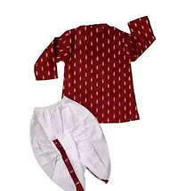 Stylish Maroon Cotton Blend Kurta Sets For Boys-thumb1