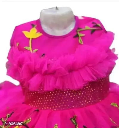 Elegant Pink Net Embroidered Dresses For Girls-thumb3