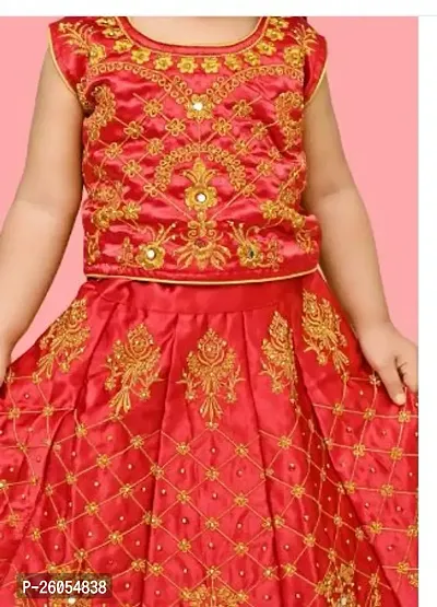 Elegant Red Cotton Embroidered Frocks For Girls-thumb3