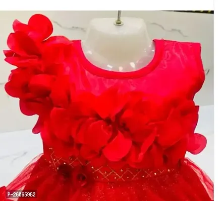 Stylish Net Red Frocks For Girls-thumb2