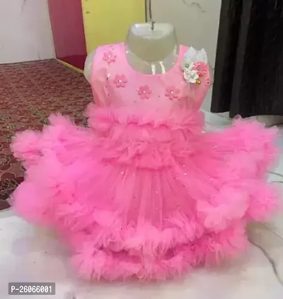 Stylish Net Pink Frocks For Girls