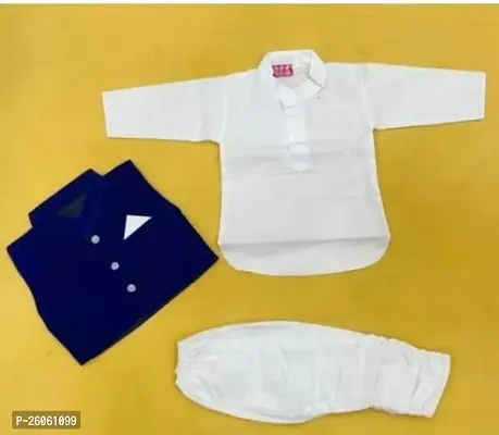 Stylish Multicoloured Cotton Blend Set Of 2 Kurta And Pajama Sets For Boys