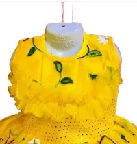 Stylish Net Yellow Frocks For Girls-thumb1