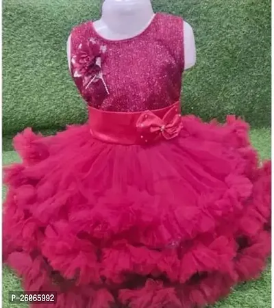 Stylish Net Red Frocks For Girls