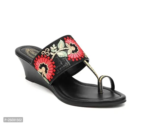 Stylish Multicoloured Synthetic Leather Solid Sandals For Women-thumb3