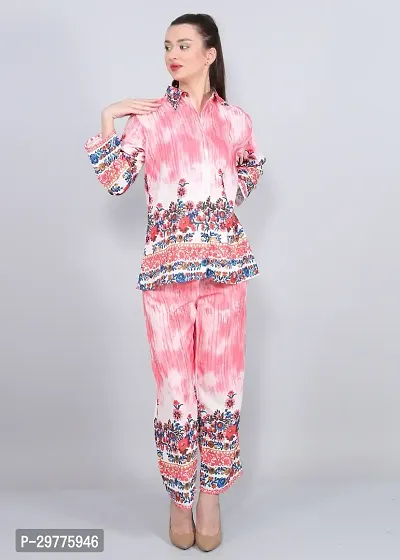 Contemporary Pink Polyester Printed Co-Ords Set For Women-thumb4