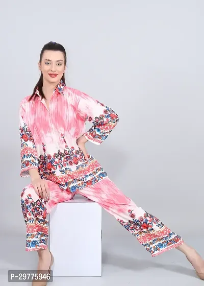 Contemporary Pink Polyester Printed Co-Ords Set For Women-thumb2