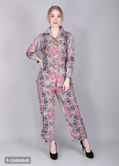 Contemporary Multicoloured Blended Printed Co-Ords Sets For Women - Size May Vary