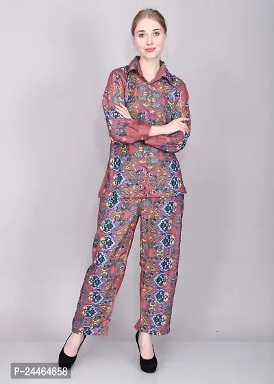 Contemporary Multicoloured Blended Printed Co-Ords Sets For Women - Size May Vary