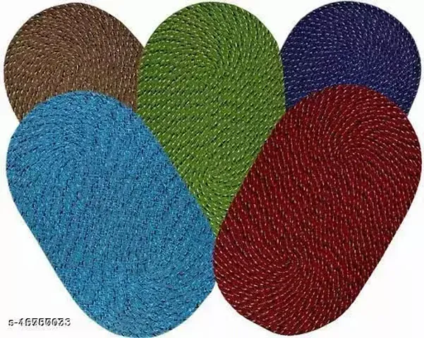 AIESY? - Make Your Home Bright | Handicraft Cotton Anti Slip Reversible Doormats for Entry gate & Living Room Pack of 5 pcs