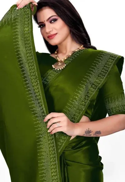 Diamond Hot Fix Trendy Bollywood Design Sarees