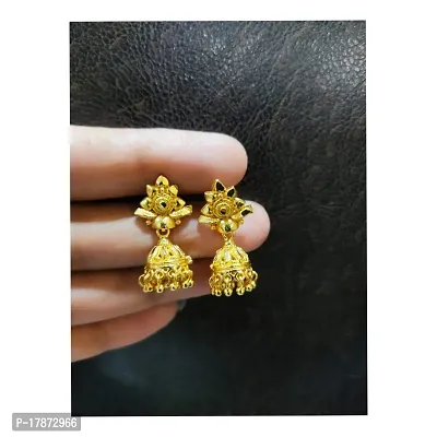 Fancy Alloy Gold Plated Mini Jhumki Earrings for Women's