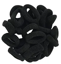 Shipaara Black Hair Rubber Bands For Women And Girls Stretchable Hair Bands Elastic Cotton Stretch Hair Ties Bands (50pc)-thumb2