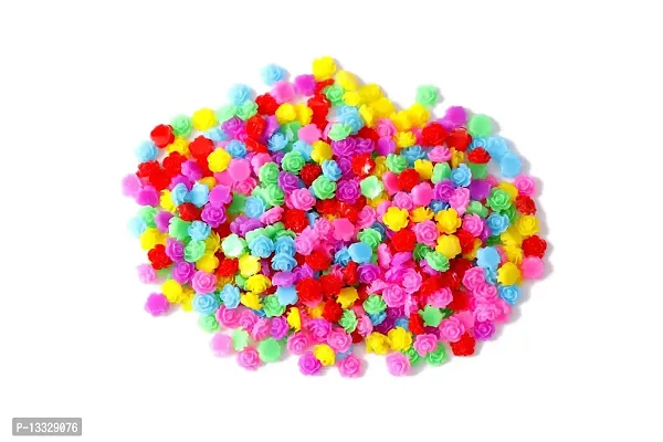NAVMAV Acrylic Spacer Beads Multcolor Small Rose Flower Design Pastable Beads for Embroidery Link Charms for Necklace Bracelet Loose Beads Slide Beads Jewelry Making Craft 6mm 50pcs-thumb0
