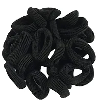 Shipaara Black Hair Rubber Bands For Women And Girls Stretchable Hair Bands Elastic Cotton Stretch Hair Ties Bands (50pc)-thumb1