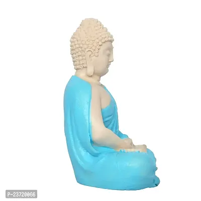 Rhymestore RYM Buddha Statue Sitting | Gift Items Premium Rare Handcrafted Polymarble Meditation/Dhyan Lord Figurine/Idol | Decorative/Fengshui/Showpiece (Buddha-Blue)-thumb5