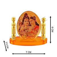 Rhymestore Shiv Parivar Oval Shaped Murti for Car Dashboard, Office Table, Home, Mandir | Idol Statue Showpiece Decor Sculpture for Gift-thumb1