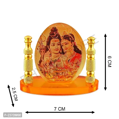 Rhymestore Shiv Parivar Oval Shaped Murti for Car Dashboard, Office Table, Home, Mandir | Idol Statue Showpiece Decor Sculpture for Gift-thumb2