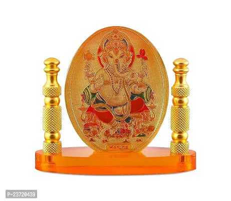 Rhymestore Hindu God Ganesh Piller Acrylic Frame for Home, Office  Car Temple, Gold, Tabletop