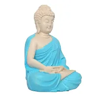 Rhymestore RYM Buddha Statue Sitting | Gift Items Premium Rare Handcrafted Polymarble Meditation/Dhyan Lord Figurine/Idol | Decorative/Fengshui/Showpiece (Buddha-Blue)-thumb2