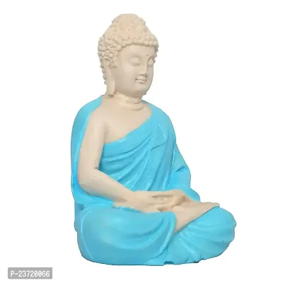 Rhymestore RYM Buddha Statue Sitting | Gift Items Premium Rare Handcrafted Polymarble Meditation/Dhyan Lord Figurine/Idol | Decorative/Fengshui/Showpiece (Buddha-Blue)-thumb3
