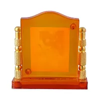 Rhymestore Acrylic Gold Plated Frame of Chattarpur wale GURU JI for Home Office  car Temples-thumb3