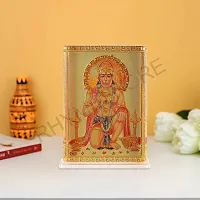 Rhymestore Hanuman ji Acrylic Frame Murti for Car Dashboard, Office Table, Home, Mandir | Idol Statue Showpiece Decor Sculpture for Gift-thumb2