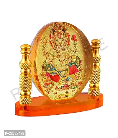 Rhymestore Hindu God Ganesh Piller Acrylic Frame for Home, Office  Car Temple, Gold, Tabletop-thumb3