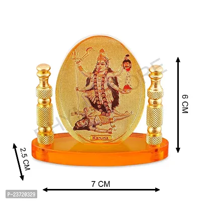 Rhymestore Kali MATA Ji Frame Murti for Car Dashboard, Office Table, Home, Mandir | Idol Statue Showpiece Decor Sculpture for Gift-thumb2