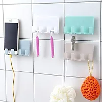 Rhymestore? Wall Mount Phone Holder with Adhesive Strips, Charging Holder Compatible with iPhone, Smartphone and Mini Tablet (1pcs, Made in India)-thumb1