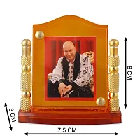 Rhymestore Acrylic Gold Plated Frame of Chattarpur wale GURU JI for Home Office  car Temples-thumb2