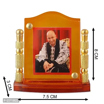 Rhymestore Acrylic Gold Plated Frame of Chattarpur wale GURU JI for Home Office  car Temples-thumb3