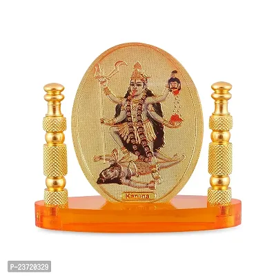 Rhymestore Kali MATA Ji Frame Murti for Car Dashboard, Office Table, Home, Mandir | Idol Statue Showpiece Decor Sculpture for Gift