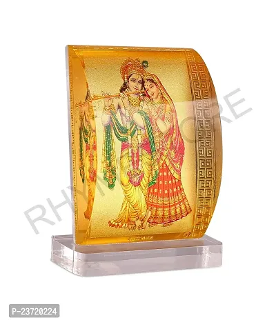 Rhymestore Radha Krishna Curve Shaped Murti for Car Dashboard, Office Table, Home, Mandir | Idol Statue Showpiece Decor Sculpture for Gift-thumb2