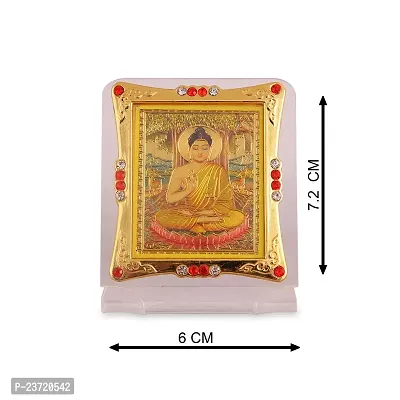 Rhymestore RYM Gautam Buddha Acrylic Frame for Car Dashboard | Gifting Decorative Showpiece Stand for Home Office Decor-thumb2