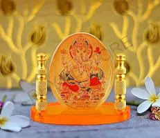 Rhymestore Hindu God Ganesh Piller Acrylic Frame for Home, Office  Car Temple, Gold, Tabletop-thumb3